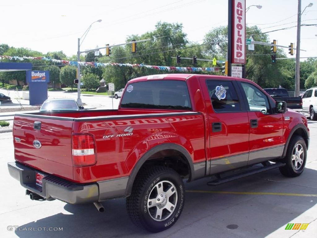 2005 F150 FX4 SuperCrew 4x4 - Bright Red / Medium Flint Grey photo #4