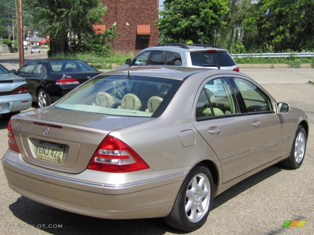 2002 C 240 Sedan - Desert Silver Metallic / Java photo #3