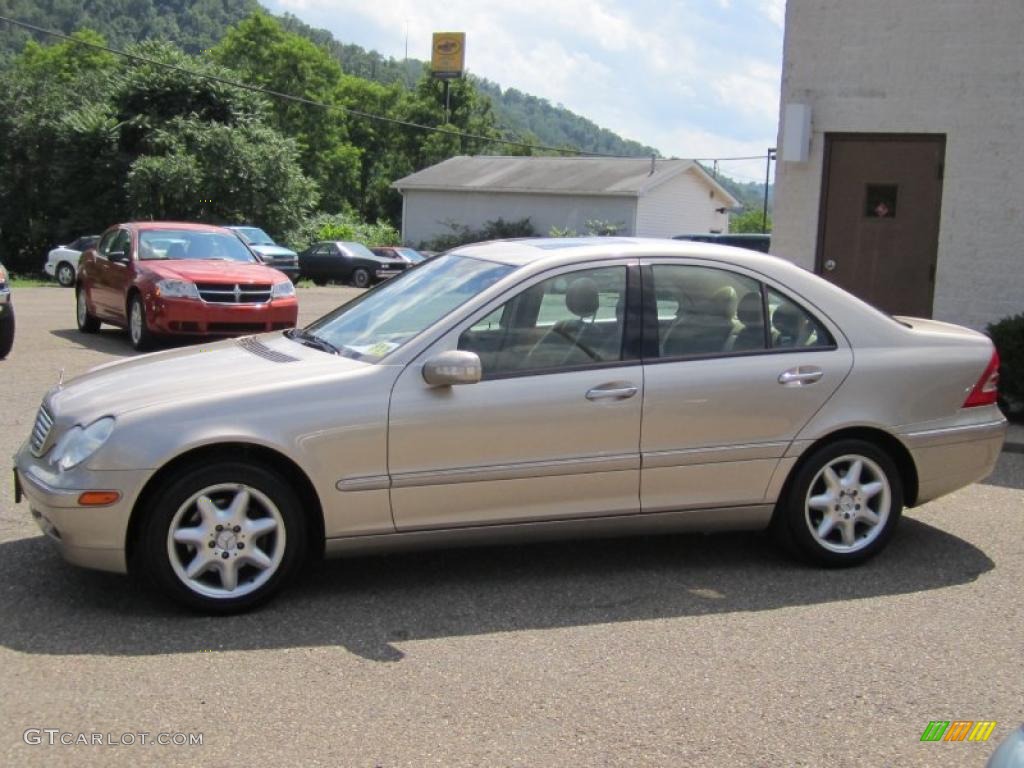 2002 C 240 Sedan - Desert Silver Metallic / Java photo #6