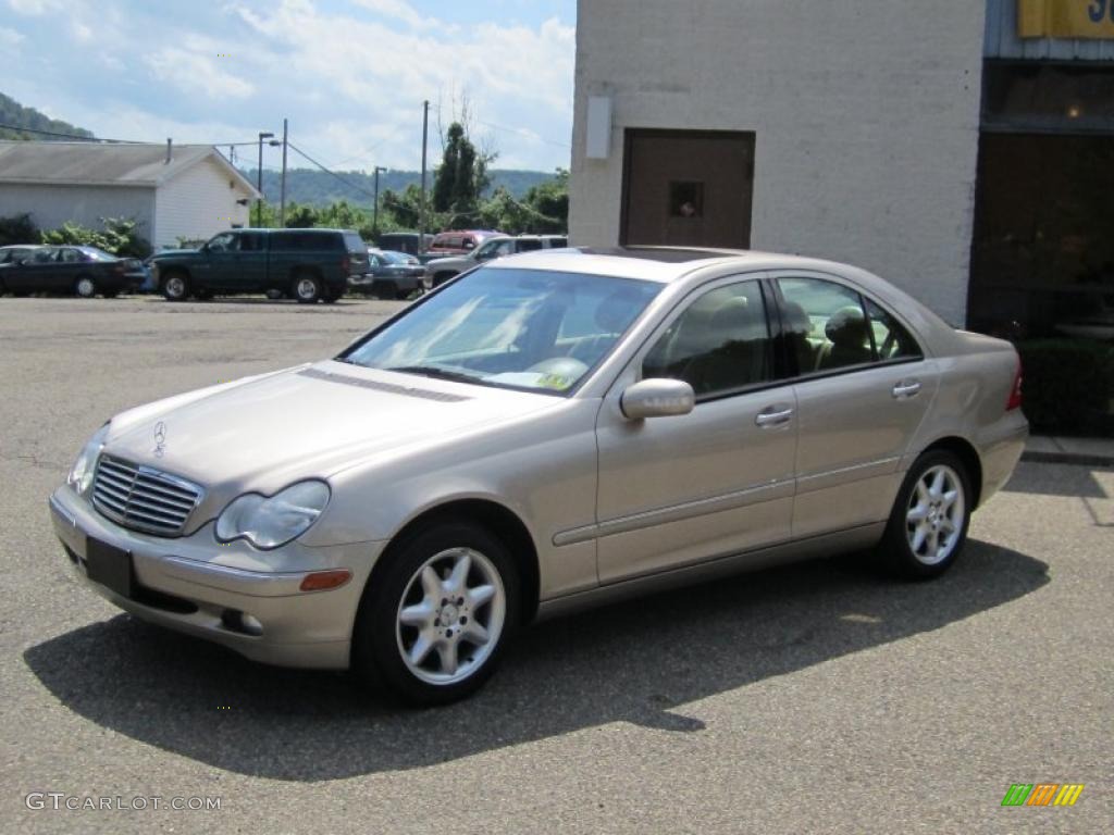 2002 C 240 Sedan - Desert Silver Metallic / Java photo #7