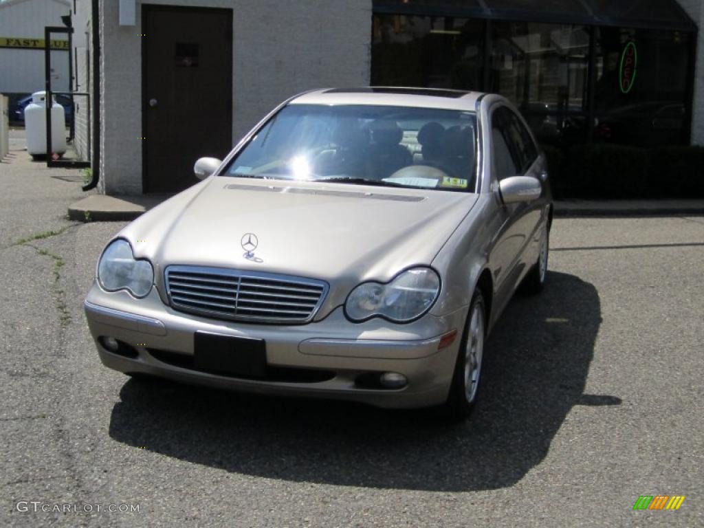 2002 C 240 Sedan - Desert Silver Metallic / Java photo #8