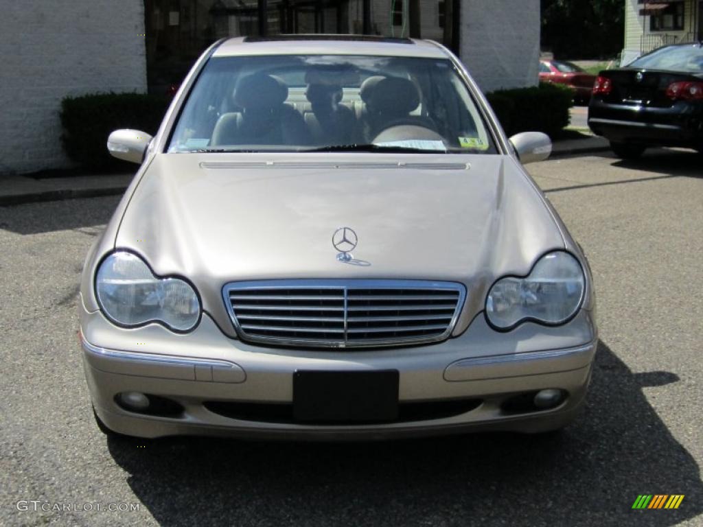 2002 C 240 Sedan - Desert Silver Metallic / Java photo #9