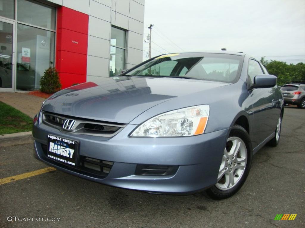 2007 Accord EX-L Coupe - Cool Blue Metallic / Black photo #3