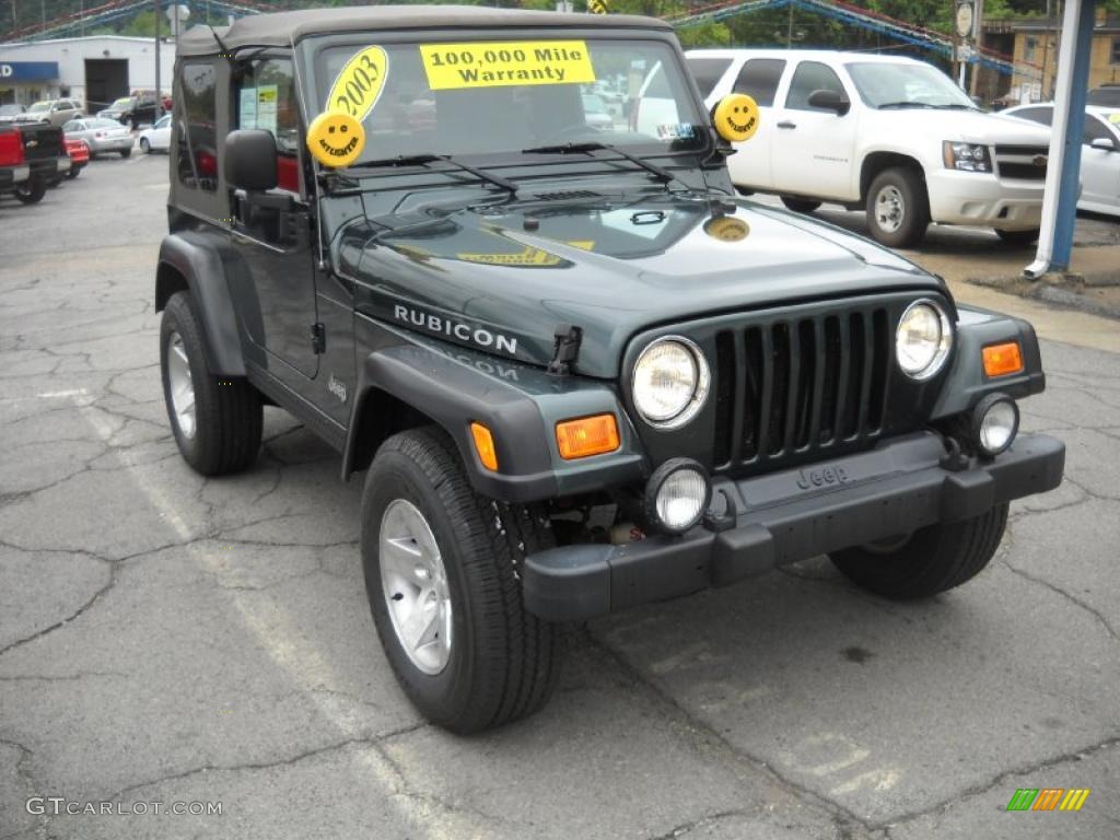 2003 Wrangler Rubicon 4x4 - Shale Green Metallic / Khaki photo #17