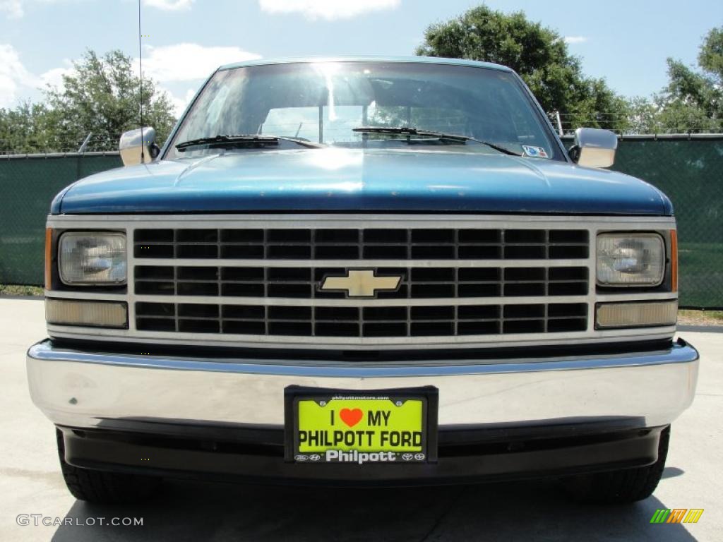1991 C/K C1500 Extended Cab - Medium Blue Metallic / Blue photo #9