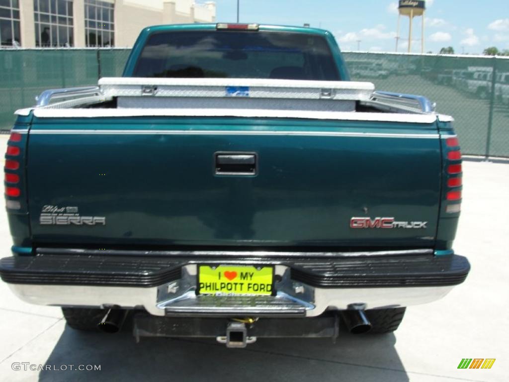 1997 Sierra 1500 SLT Extended Cab 4x4 - Laguna Green Metallic / Pewter Gray photo #4