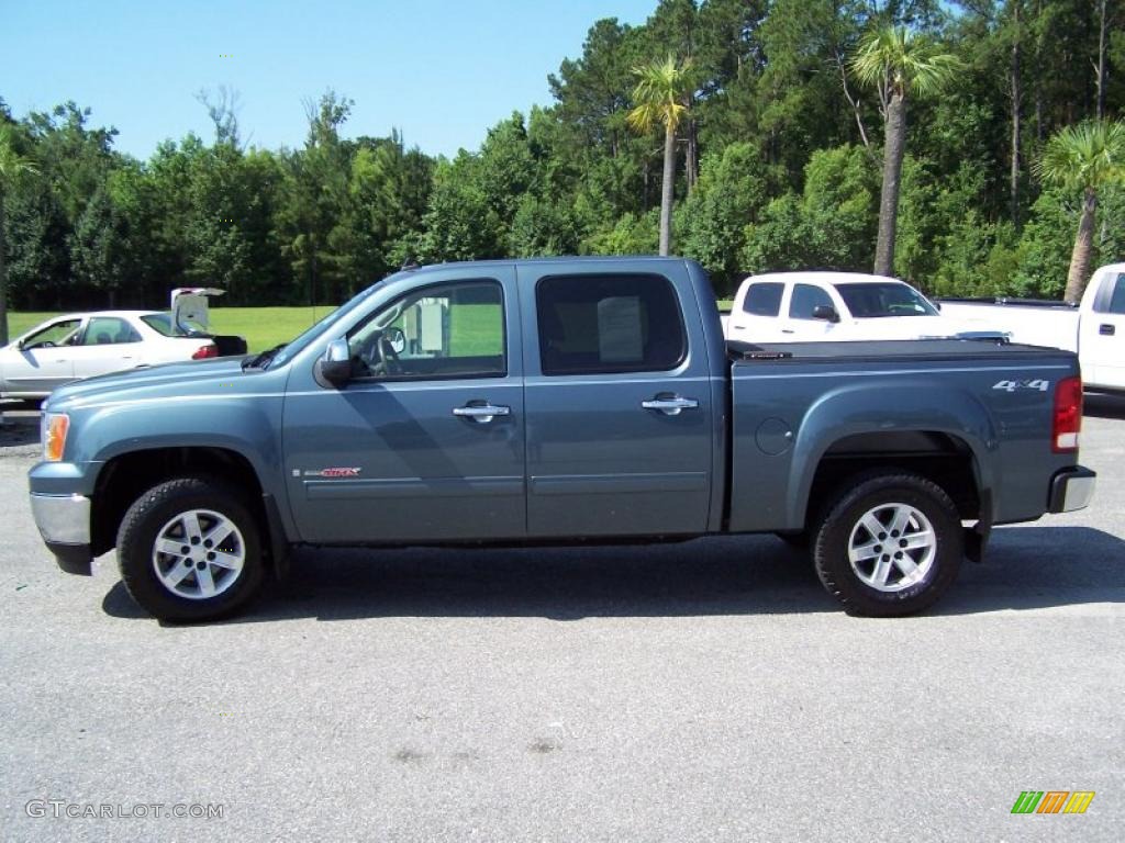 2007 Sierra 1500 SLT Crew Cab 4x4 - Stealth Gray Metallic / Very Dark Cashmere/Light Cashmere photo #8