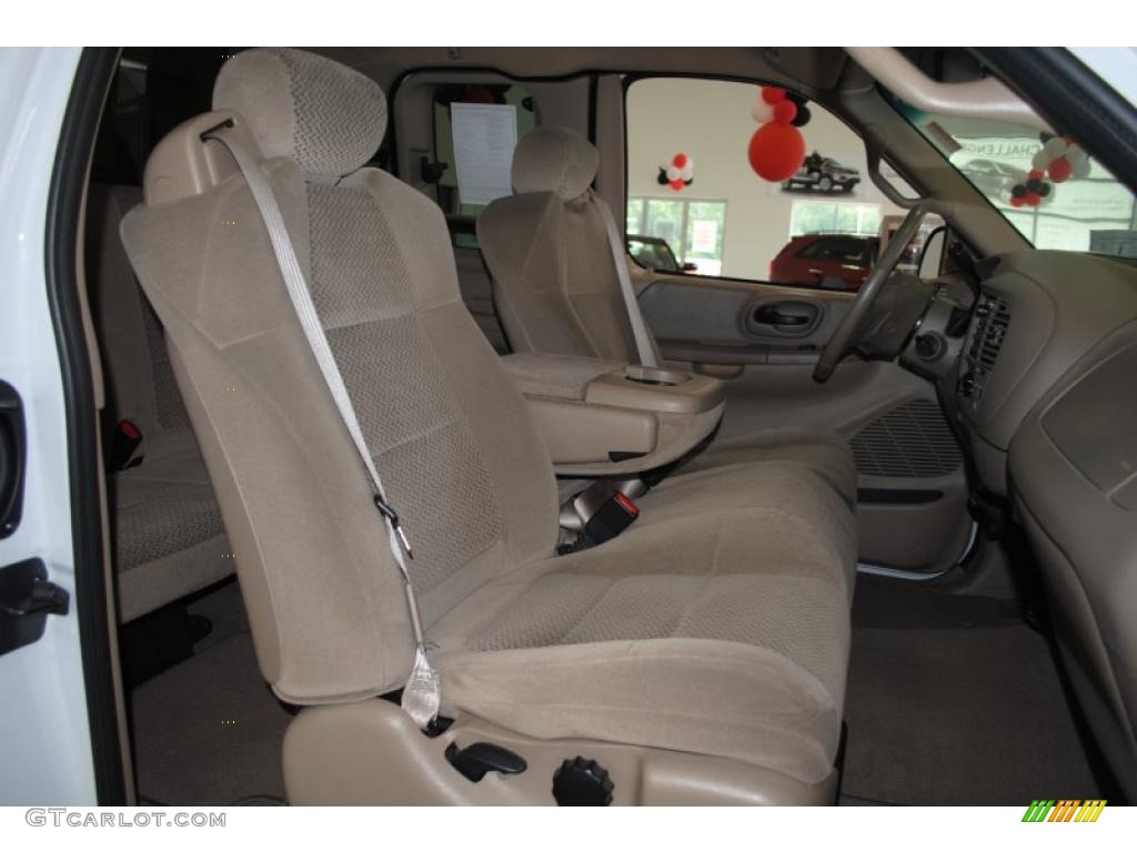 2002 F150 XLT SuperCab - Oxford White / Medium Parchment photo #18