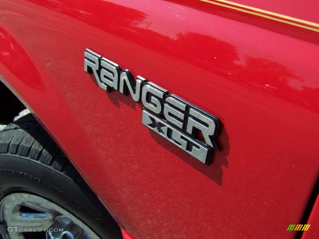 2000 Ranger XLT SuperCab - Bright Red / Medium Prairie Tan photo #11