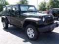 2010 Natural Green Pearl Jeep Wrangler Unlimited Sport 4x4  photo #4