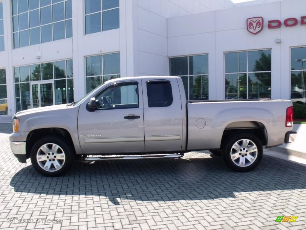 2008 Sierra 1500 SLE Extended Cab - Silver Birch Metallic / Ebony photo #2