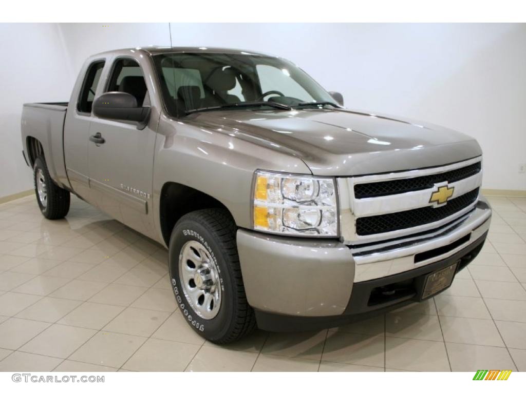 2009 Silverado 1500 LT Extended Cab 4x4 - Graystone Metallic / Ebony photo #1