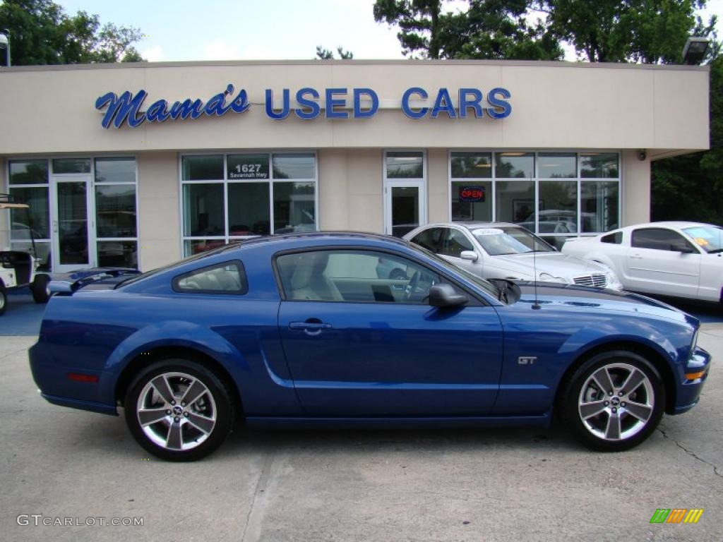2008 Mustang GT Premium Coupe - Vista Blue Metallic / Medium Parchment photo #1