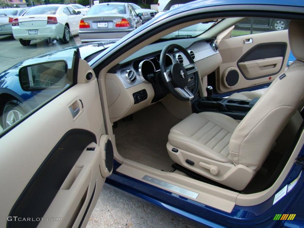 2008 Mustang GT Premium Coupe - Vista Blue Metallic / Medium Parchment photo #9