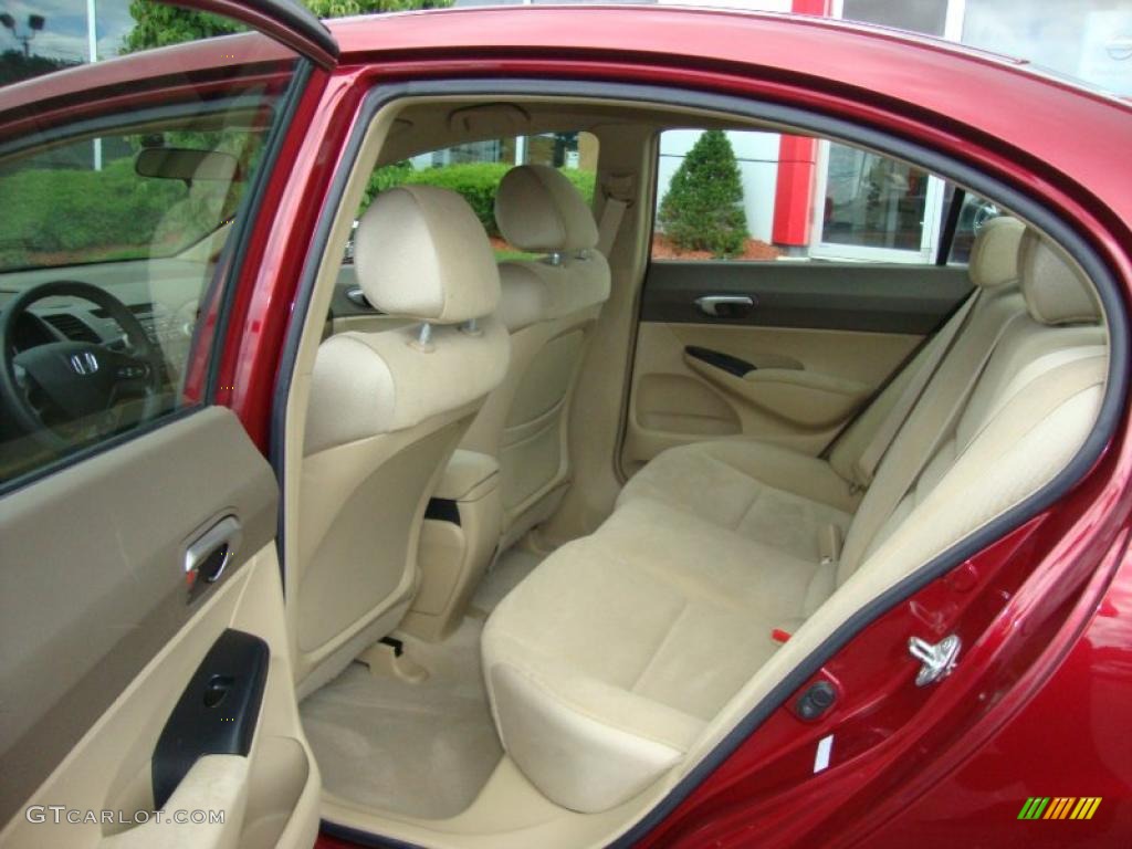 2007 Civic LX Sedan - Tango Red Pearl / Ivory photo #38