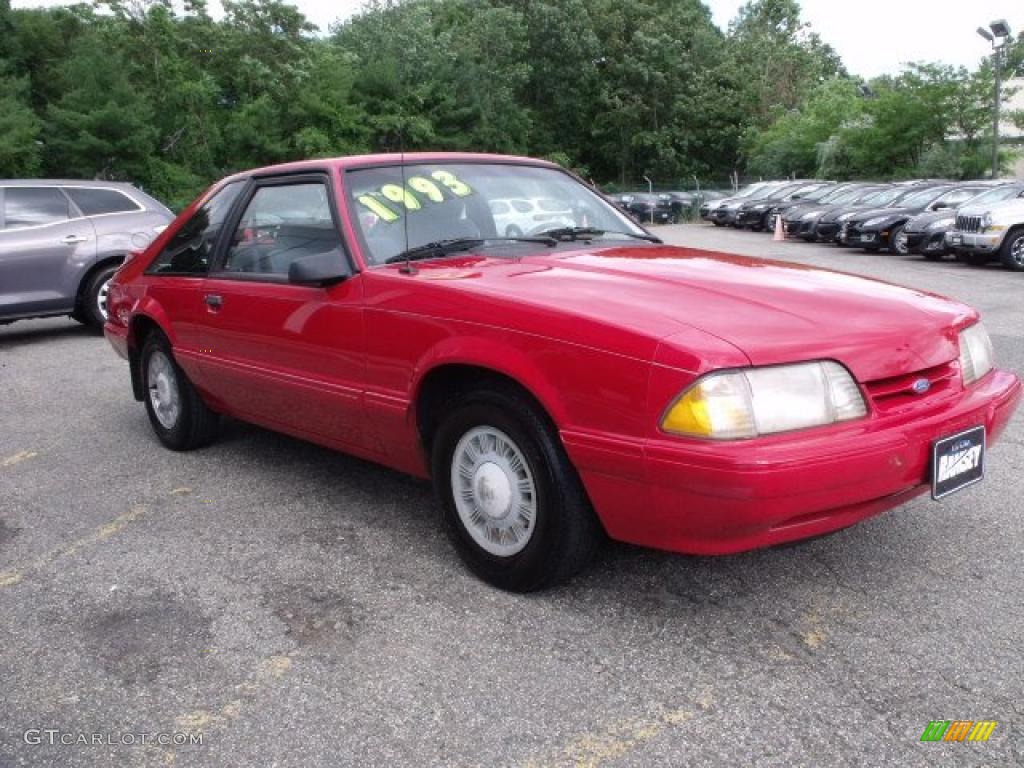 1993 Mustang LX Fastback - Bright Red / Grey photo #1