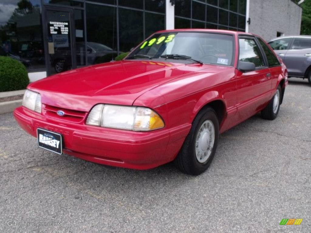 1993 Mustang LX Fastback - Bright Red / Grey photo #3