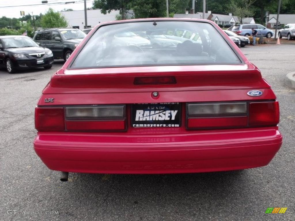 1993 Mustang LX Fastback - Bright Red / Grey photo #6