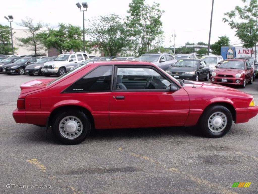 1993 Mustang LX Fastback - Bright Red / Grey photo #8