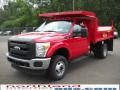 Vermillion Red - F350 Super Duty XL Regular Cab 4x4 Chassis Dump Truck Photo No. 2