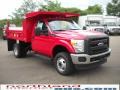Vermillion Red - F350 Super Duty XL Regular Cab 4x4 Chassis Dump Truck Photo No. 4