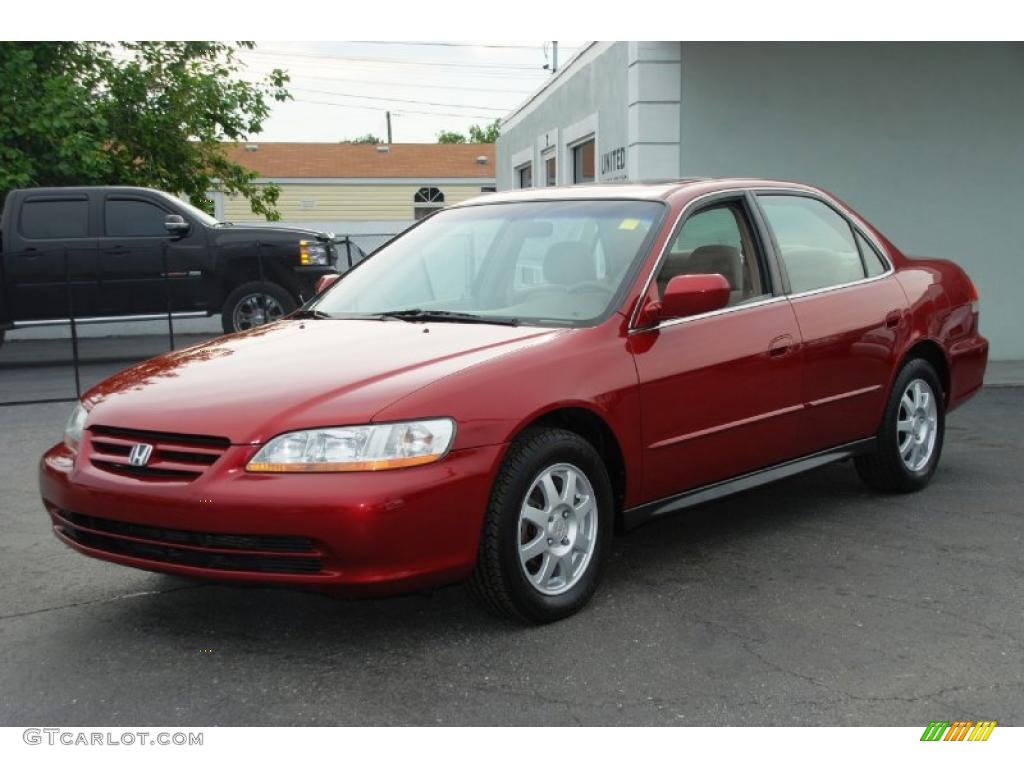 2002 Accord SE Sedan - Firepepper Red Pearl / Ivory photo #5