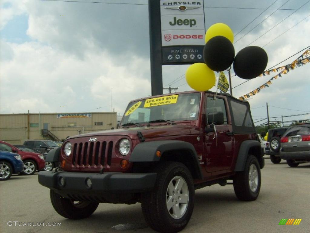 2009 Wrangler X 4x4 - Red Rock Crystal Pearl Coat / Dark Slate Gray/Medium Slate Gray photo #1