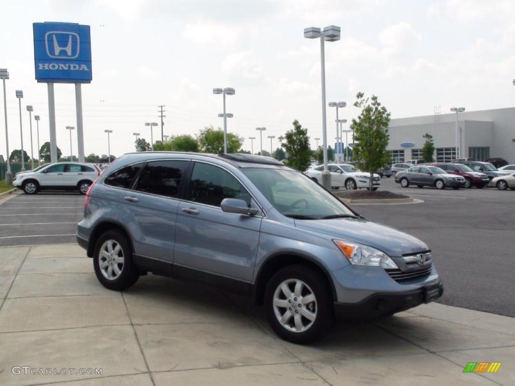2008 CR-V EX-L - Glacier Blue Metallic / Gray photo #3