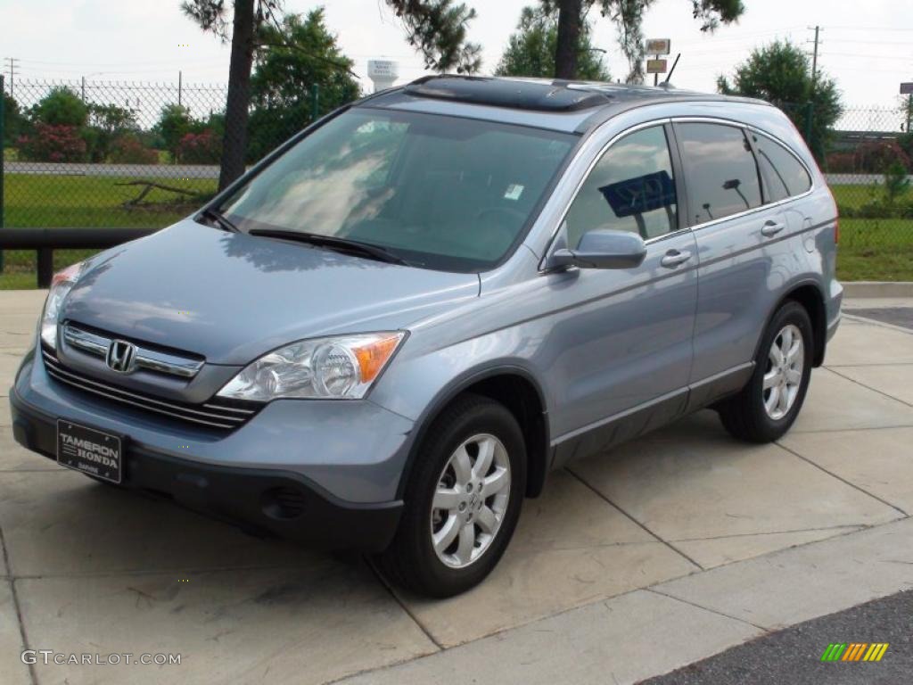 2008 CR-V EX-L - Glacier Blue Metallic / Gray photo #14