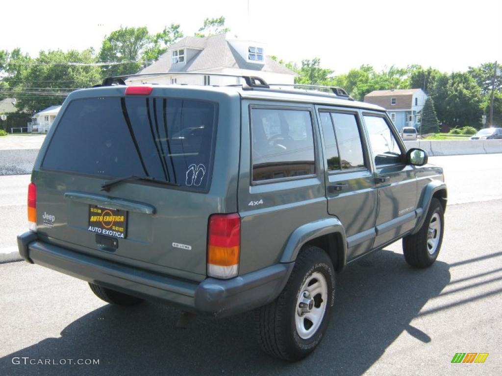 2000 Cherokee Sport 4x4 - Medium Fern Green Metallic / Agate Black photo #3