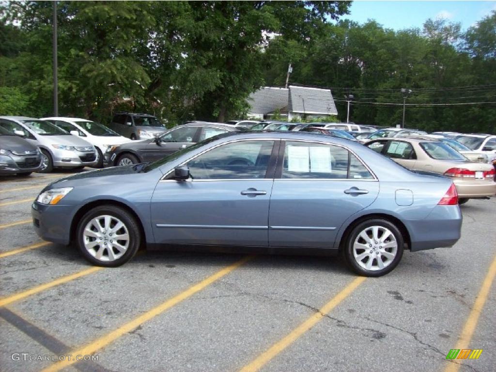 2007 Accord LX V6 Sedan - Cool Blue Metallic / Gray photo #24
