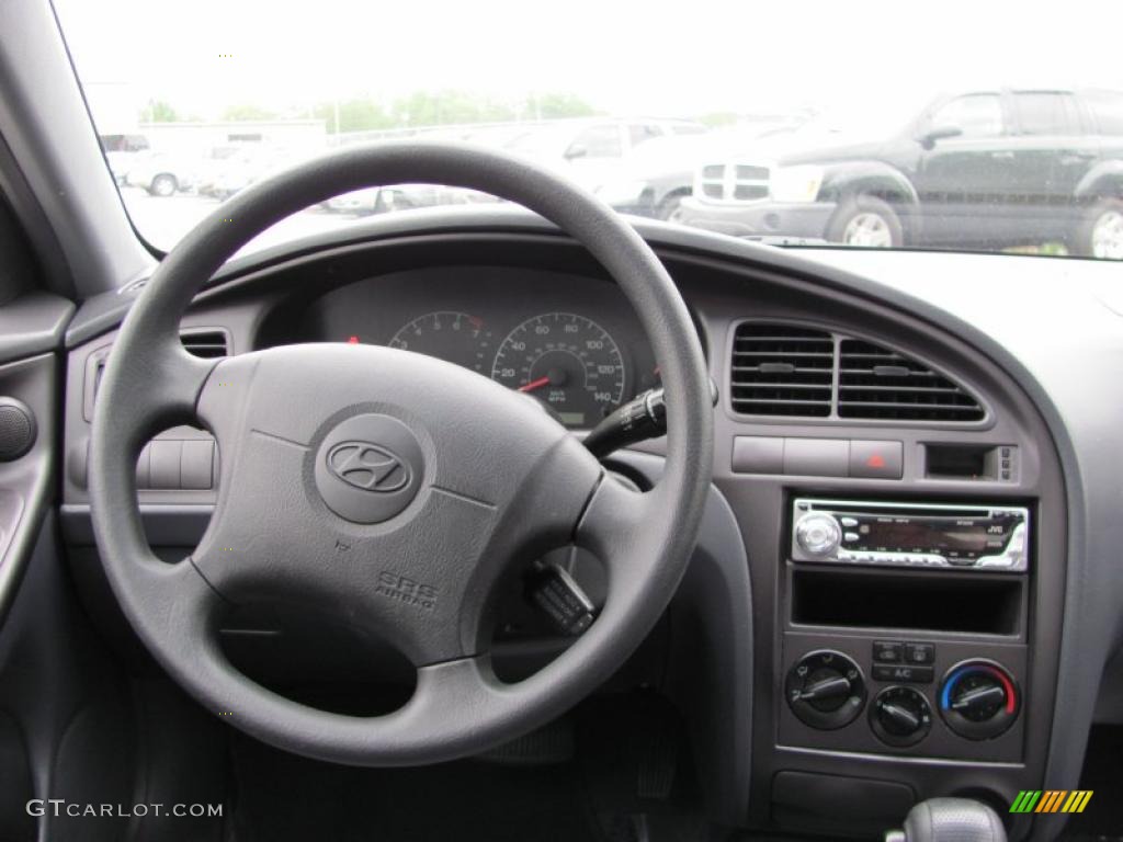2002 Elantra GLS Sedan - Midnight Gray / Gray photo #4