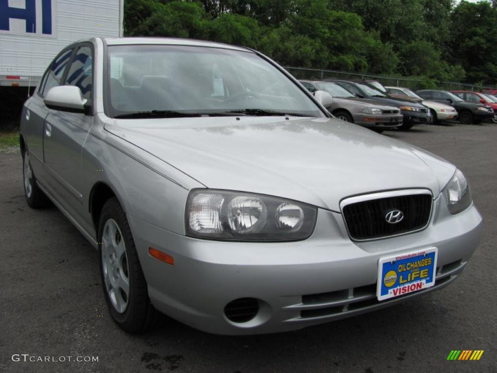 2002 Elantra GLS Sedan - Midnight Gray / Gray photo #16