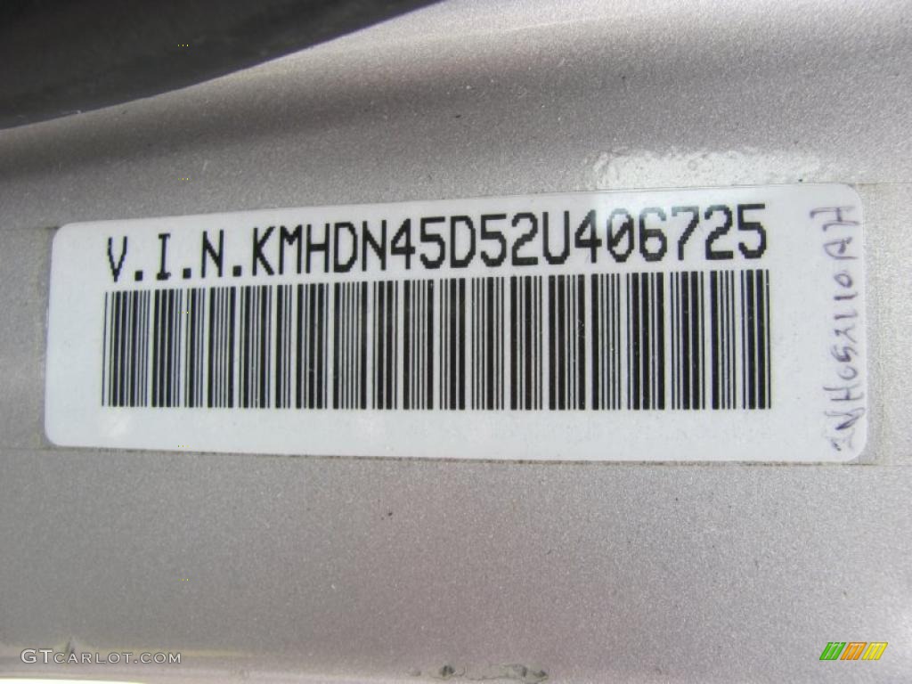 2002 Elantra GLS Sedan - Midnight Gray / Gray photo #23