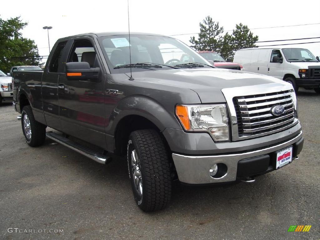 2010 F150 XLT SuperCab 4x4 - Sterling Grey Metallic / Tan photo #7