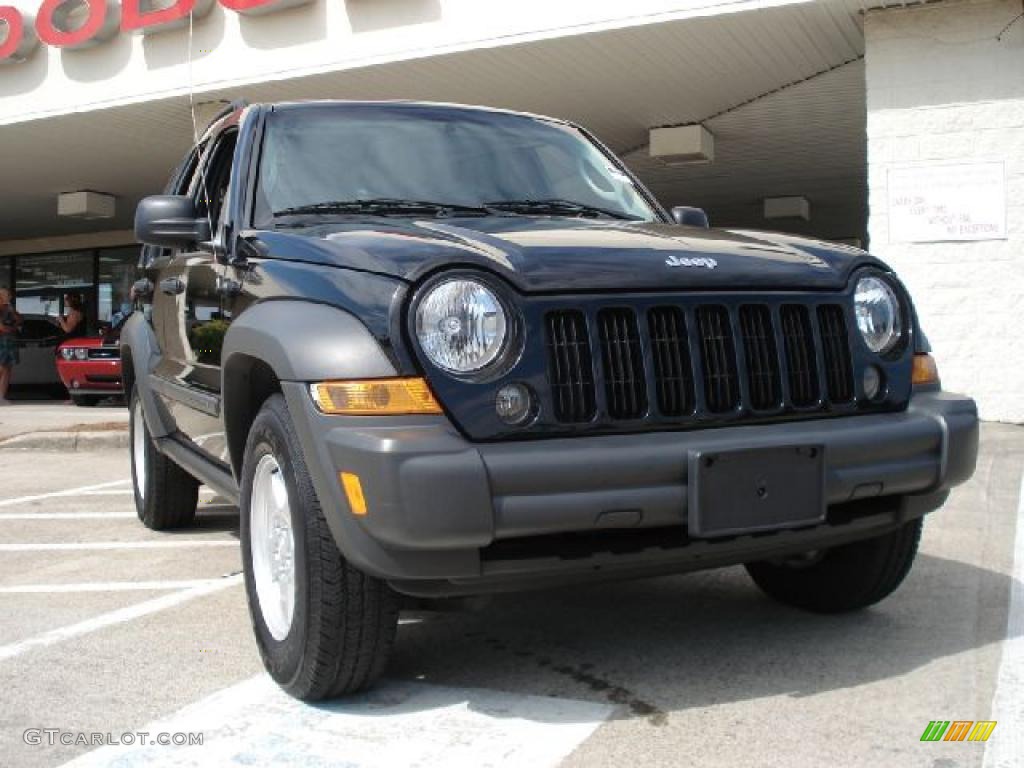 2007 Liberty Sport 4x4 - Black Clearcoat / Medium Slate Gray photo #1