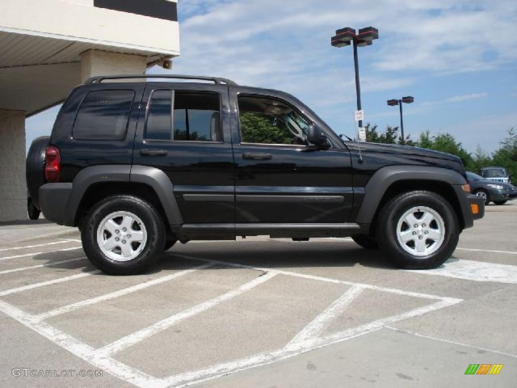 2007 Liberty Sport 4x4 - Black Clearcoat / Medium Slate Gray photo #2