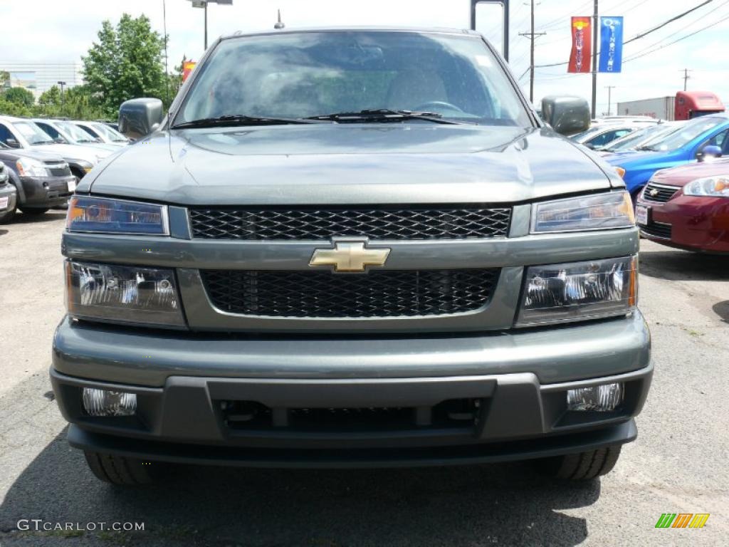 2010 Colorado LT Crew Cab 4x4 - Steel Green Metallic / Ebony/Light Cashmere photo #2