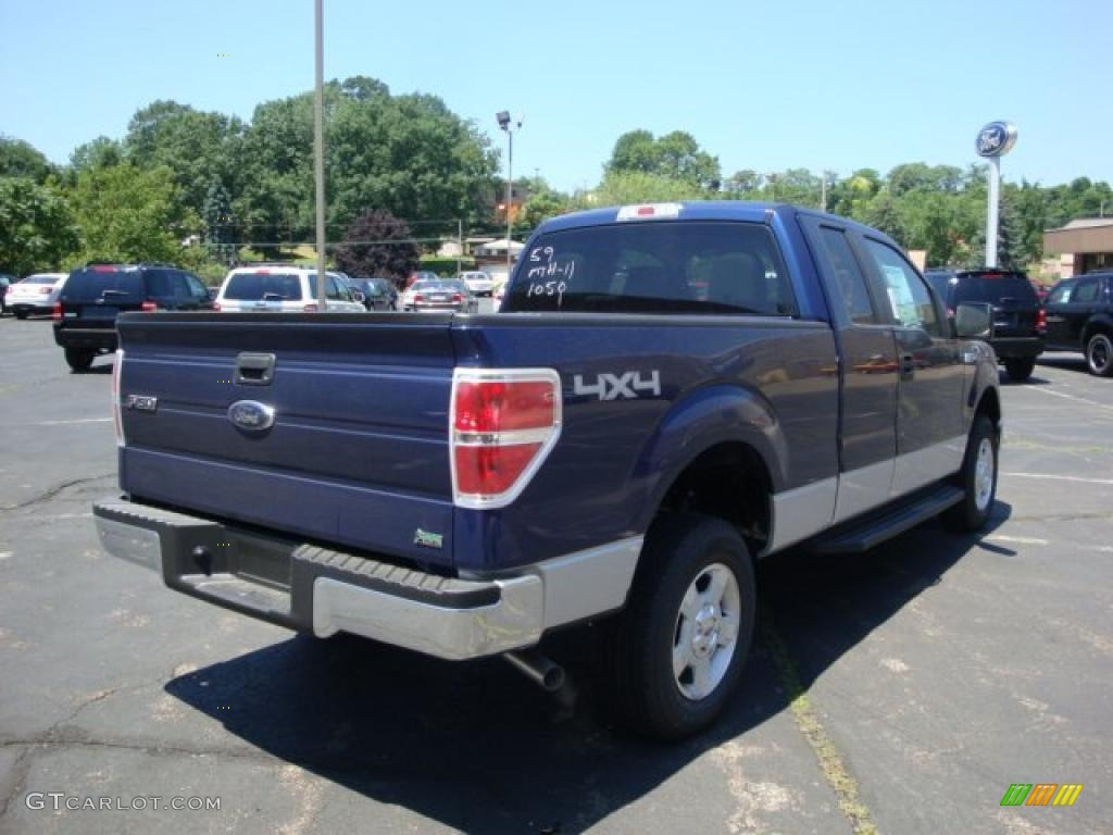 2010 F150 XLT SuperCab 4x4 - Dark Blue Pearl Metallic / Medium Stone photo #3
