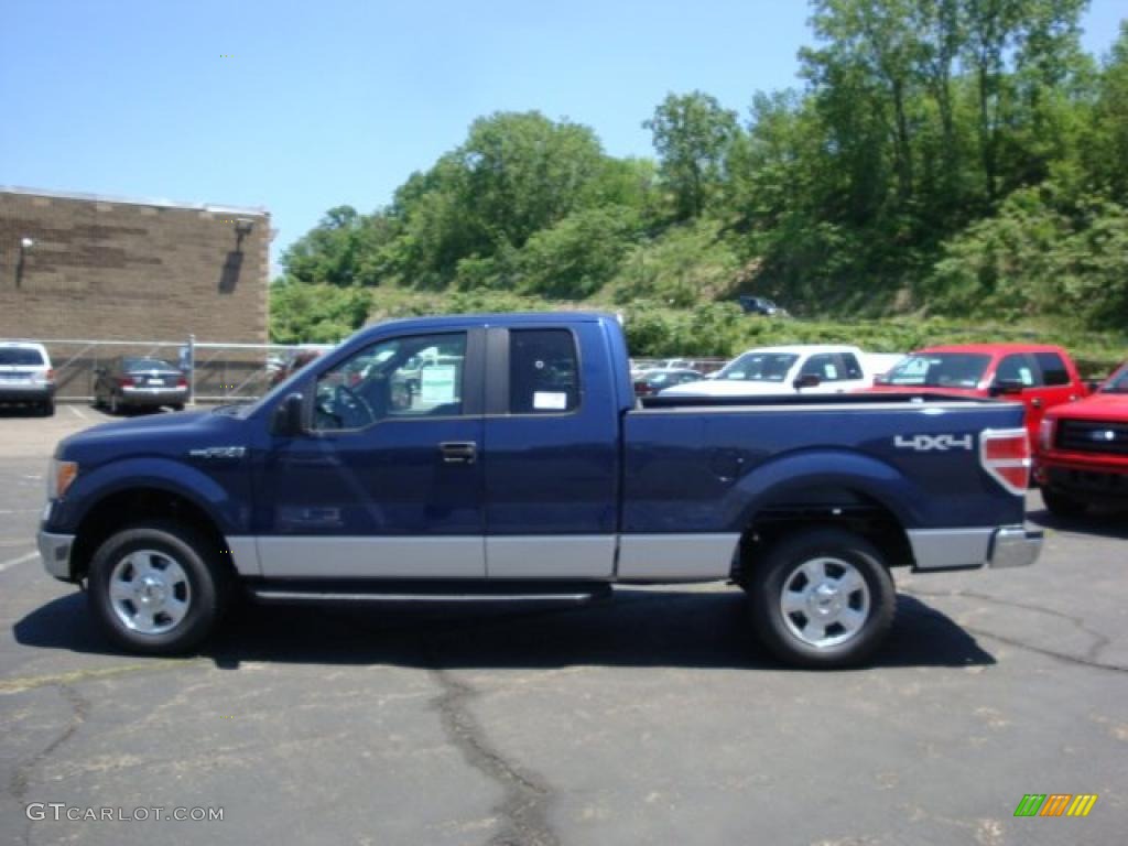 2010 F150 XLT SuperCab 4x4 - Dark Blue Pearl Metallic / Medium Stone photo #6