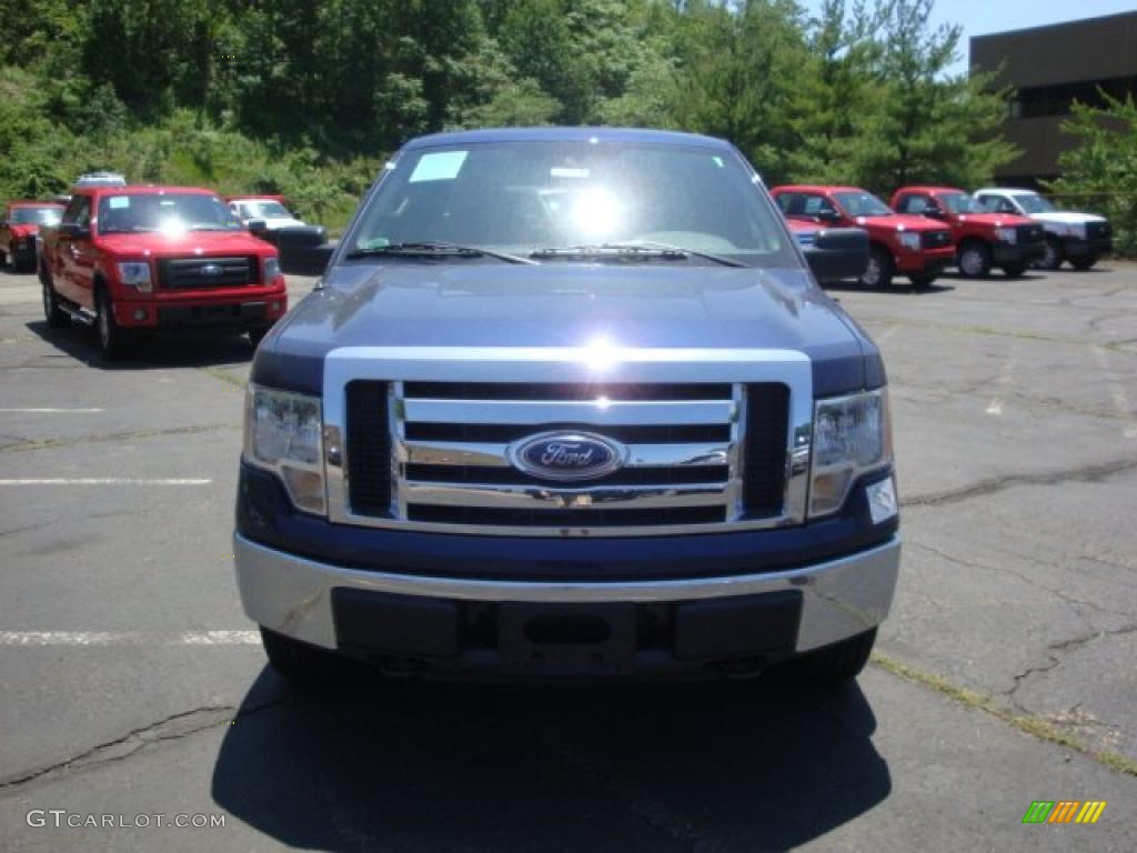 2010 F150 XLT SuperCab 4x4 - Dark Blue Pearl Metallic / Medium Stone photo #11