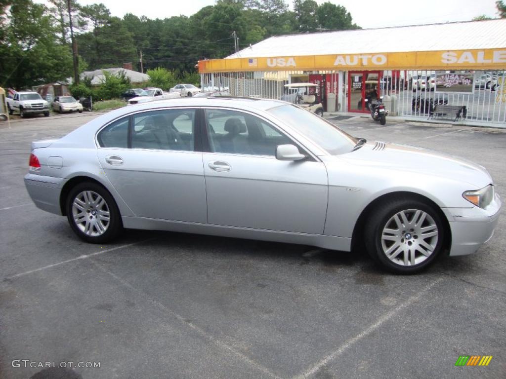 2003 7 Series 745Li Sedan - Titanium Silver Metallic / Basalt Grey/Flannel Grey photo #4