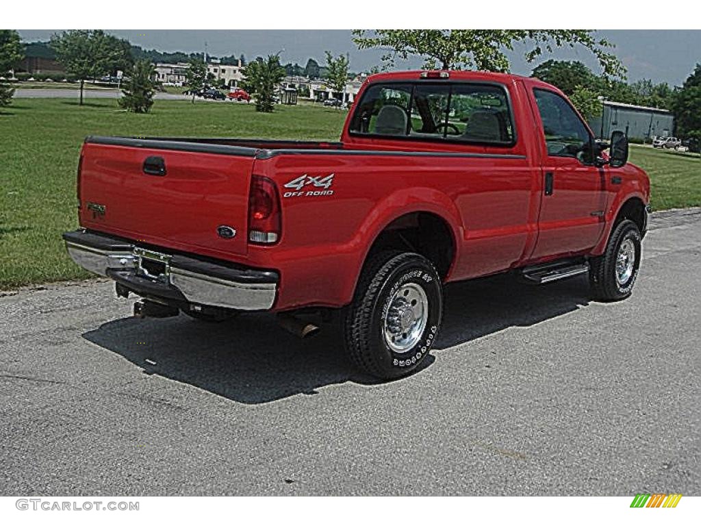 2000 F250 Super Duty XL Regular Cab 4x4 - Red / Medium Graphite photo #3