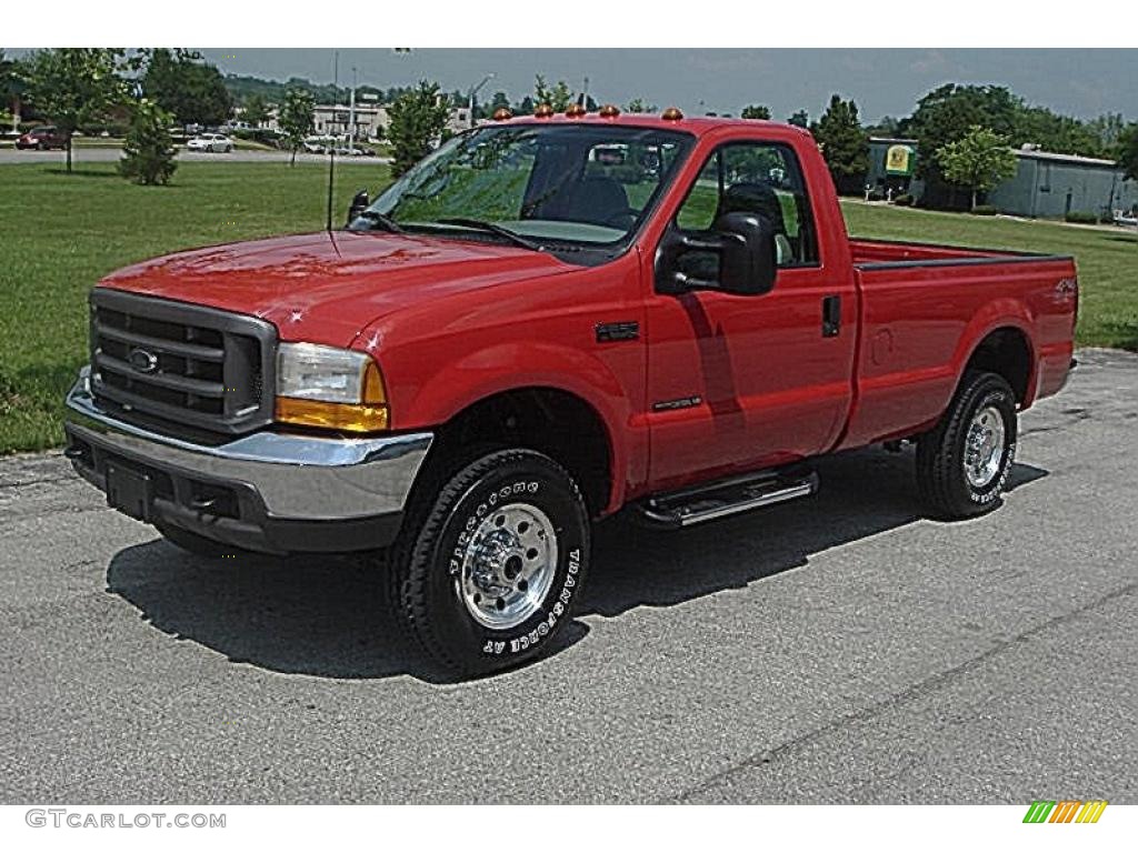 2000 F250 Super Duty XL Regular Cab 4x4 - Red / Medium Graphite photo #38