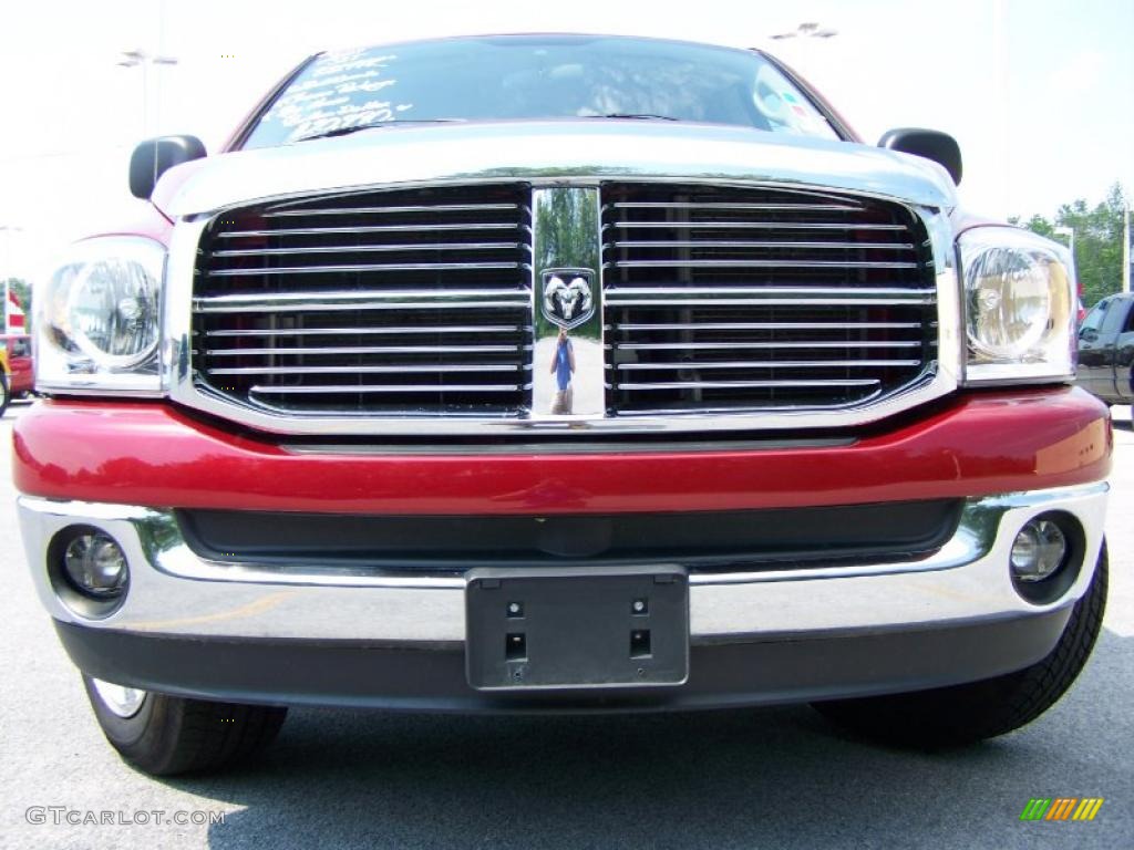 2007 Ram 1500 Big Horn Edition Quad Cab - Inferno Red Crystal Pearl / Medium Slate Gray photo #3