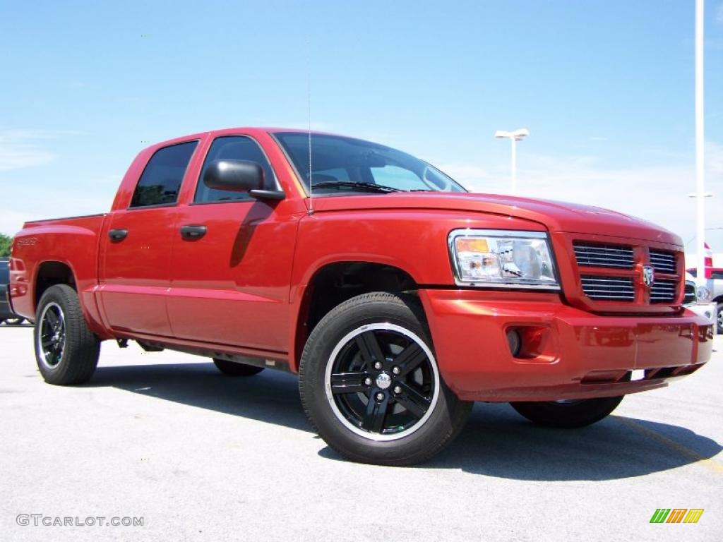 2008 Dakota Sport Crew Cab 4x4 - Sunburst Orange Pearl / Dark Slate Gray/Medium Slate Gray photo #1