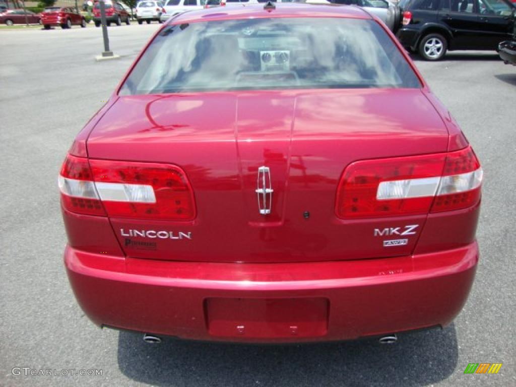 2007 MKZ AWD Sedan - Vivid Red Metallic / Dark Charcoal photo #4