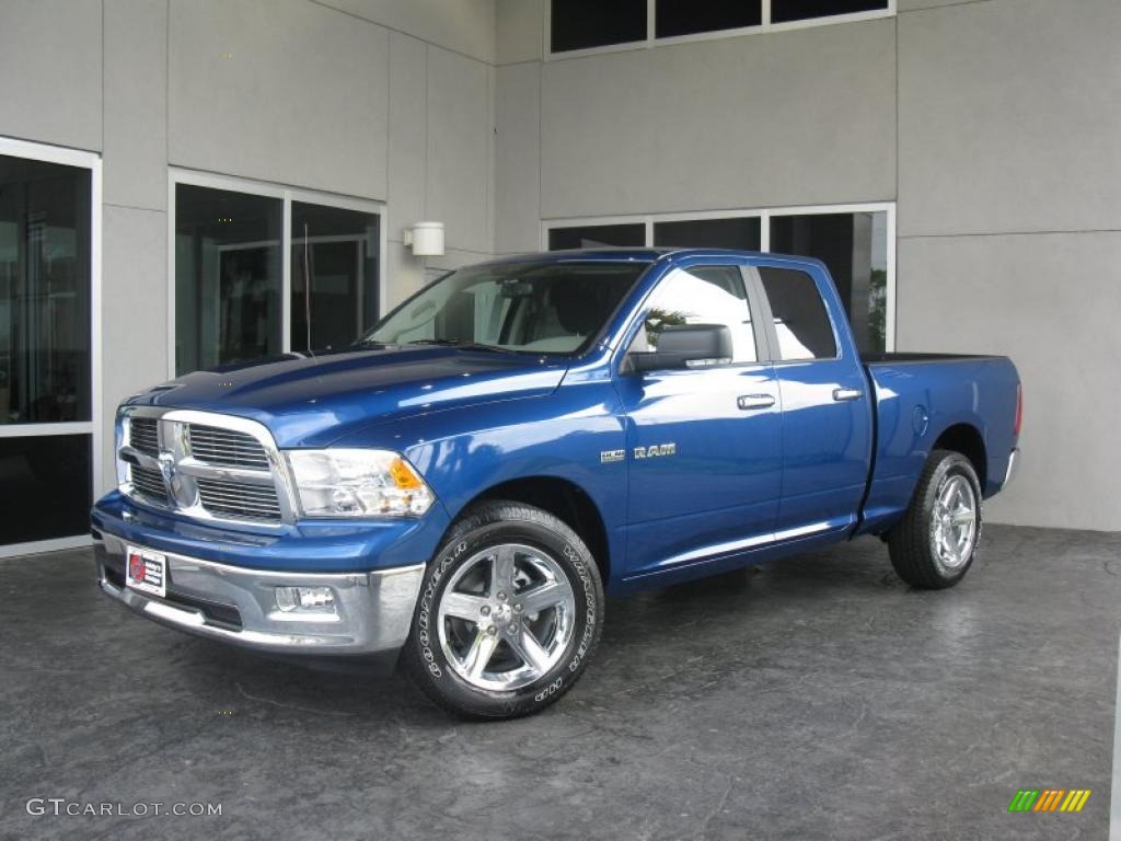 2010 Ram 1500 Big Horn Quad Cab - Deep Water Blue Pearl / Dark Slate/Medium Graystone photo #2