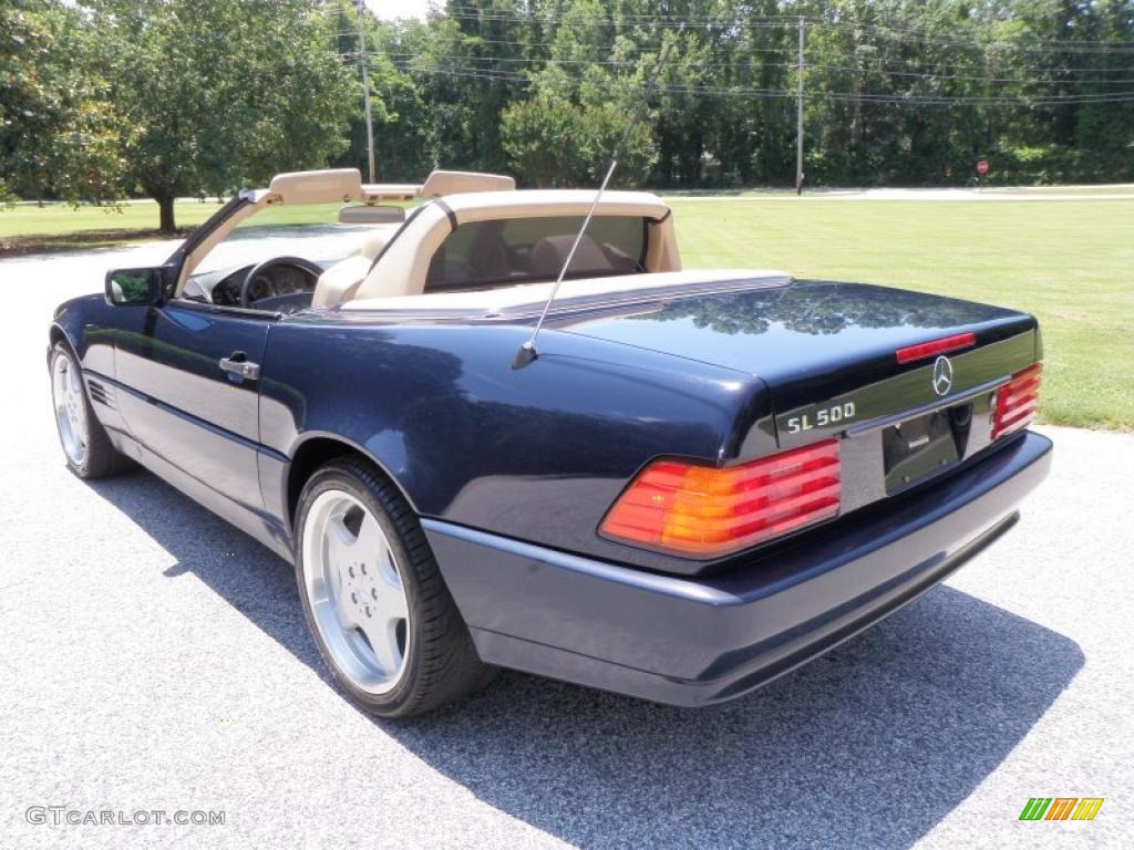 1995 SL 500 Roadster - Midnight Blue / Parchment Beige photo #65