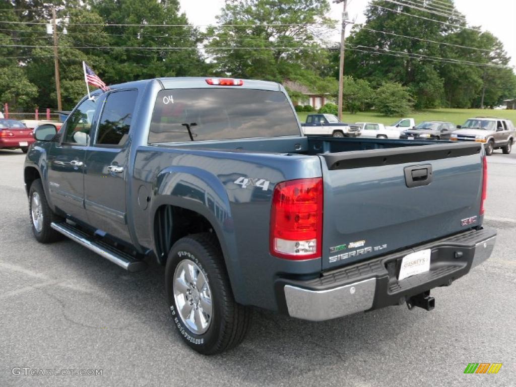 2010 Sierra 1500 SLE Crew Cab 4x4 - Stealth Gray Metallic / Ebony photo #2